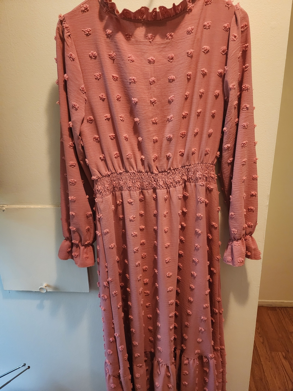Pink Ruffle Wrap Midi Dress - Picture 2 of 4